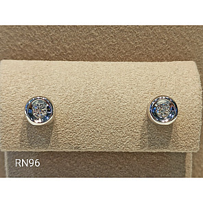 обеци с диаманти бяло злато 0,20 карата код:RN96